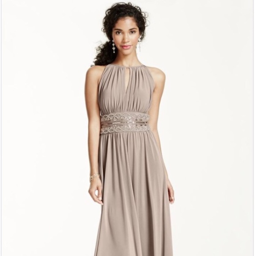 Long Taupe Jersey Dress